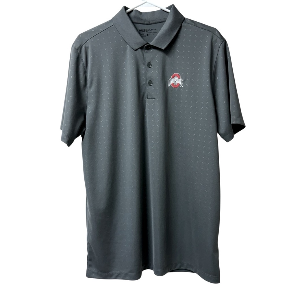 Nike Golf Men’s Dark Gray Ohio State Buckeyes Collared Short Sleeve Golf Shirt L